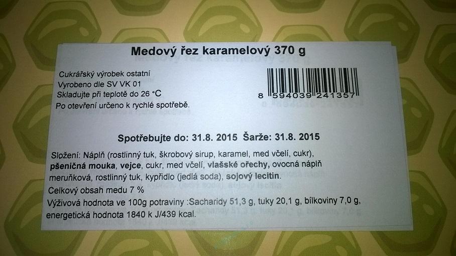 Medový řez karamelový 370 g